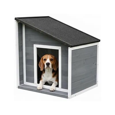 Relaxdays Hondenhok van hout, waterdicht, kantelbaar dak voor kleine honden, h x b x d: 77 x 71 x 58 cm, grijs/wit Relaxdays Hondenhok van hout, waterdicht, kantelbaar dak voor kleine honden, h x b x d: 77 x 71 x 58 cm, grijs/wit