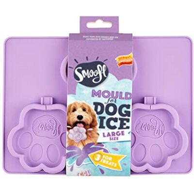 Smoofl Siliconen ijsvorm voor honden, doe-het-zelf ijs als lekkere veganistische traktatie om af te koelen in de zomer, grote vorm voor 3 ijsjes voor grote honden, paars Smoofl Siliconen ijsvorm voor honden, doe-het-zelf ijs als lekkere veganistische traktatie om af te koelen in de zomer, grote vorm voor 3 ijsjes voor grote honden, paars