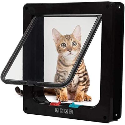 Sailnovo Kattenklep XL (buitenmaat 24,5 x 28,5 x 5,5 cm), afsluitbare kattenklep met 4 posities, voor binnen- en buitendeuren, weerbestendige deur voor katten/honden, Sailnovo Kattenklep XL (buitenmaat 24,5 x 28,5 x 5,5 cm), afsluitbare kattenklep met 4 posities, voor binnen- en buitendeuren, weerbestendige deur voor katten/honden,