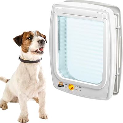 Ferplast SWING 11 Deur voor katten en honden, viervoudig bestuurbare in- uitgang, anti-tochtsysteem, complete tunnel, XL, wit Grande porte verrouillable à 4 voies avec rabat transparent, protection contre les courants d'air et tunnel d'installation Ferplast SWING 11 Deur voor katten en honden, viervoudig bestuurbare in- uitgang, anti-tochtsysteem, complete tunnel, XL, wit Grande porte verrouillable à 4 voies avec rabat transparent, protection contre les courants d'air et tunnel d'installation