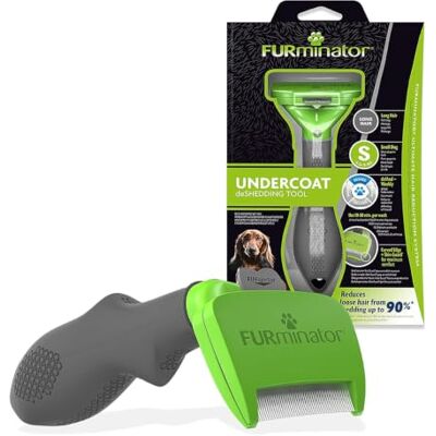 Furminator Premium verzorgingsgereedschap voor kleine honden, met lange haren, verwijdert 90% van de dode haren, reiniging met 1 klik, aanbevolen door professionals – BPA-vrij, zwart Furminator Premium verzorgingsgereedschap voor kleine honden, met lange haren, verwijdert 90% van de dode haren, reiniging met 1 klik, aanbevolen door professionals – BPA-vrij, zwart