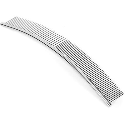 cersalt Verzorgingskam voor huisdieren, gebogen kam voor huisdieren, half dun en half dicht, zilver cersalt Verzorgingskam voor huisdieren, gebogen kam voor huisdieren, half dun en half dicht, zilver