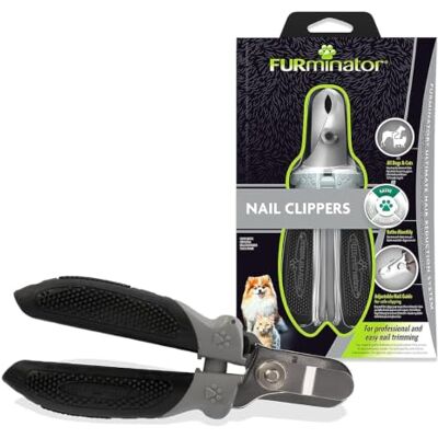 Furminator Professionele nagelknipper voor katten en honden van alle maten – beschikt over een verstelvoorziening – selectie van de snijlengte – ergonomische handgreep – vergrendelingssysteem Furminator Professionele nagelknipper voor katten en honden van alle maten – beschikt over een verstelvoorziening – selectie van de snijlengte – ergonomische handgreep – vergrendelingssysteem