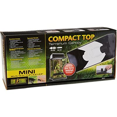 Exo Terra Compact Top, terrariumafdekking, mini, voor 1 lamp, met reflector, 30 x 9 x 12,5 cm, fitting E27 Exo Terra Compact Top, terrariumafdekking, mini, voor 1 lamp, met reflector, 30 x 9 x 12,5 cm, fitting E27