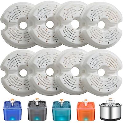 PewinGo Katten drinkfontein roestvrij staal, drinkfontein voor honden huisdier kattenfontein antislip automatische kat waterdispenser met led-nachtlampje, 4 speelgoed en 1 actief koolfilter 2 liter PewinGo Katten drinkfontein roestvrij staal, drinkfontein voor honden huisdier kattenfontein antislip automatische kat waterdispenser met led-nachtlampje, 4 speelgoed en 1 actief koolfilter 2 liter