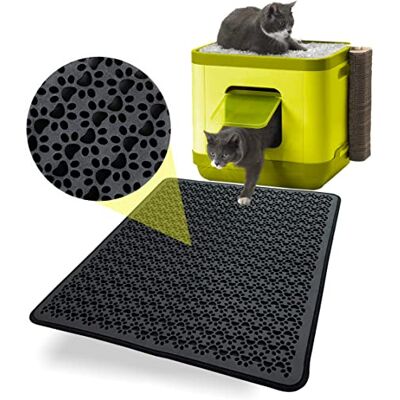 BAZERGA Kattenbakmat voor kattenbak en kattentoilet, XXL, 60-74 cm, waterdicht, niet giftig, dubbele laag%100% EVA met kattenpoot (60-74 cm, zwart) BAZERGA Kattenbakmat voor kattenbak en kattentoilet, XXL, 60-74 cm, waterdicht, niet giftig, dubbele laag%100% EVA met kattenpoot (60-74 cm, zwart)