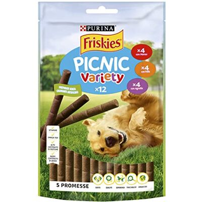 Friskies Purina Picnic Variety Snack Hond met rundvlees, kip en lam, 100 g Friskies Purina Picnic Variety Snack Hond met rundvlees, kip en lam, 100 g