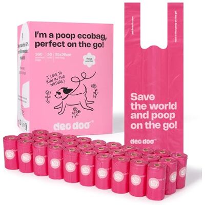 Deo Doo 30 rollen hondenpoepzakjes met handgrepen, 360 stuks, grote maten, lekvrij en extra dik, voor het uitlaten van kleine, middelgrote en grote honden, kattenbakvulling Deo Doo 30 rollen hondenpoepzakjes met handgrepen, 360 stuks, grote maten, lekvrij en extra dik, voor het uitlaten van kleine, middelgrote en grote honden, kattenbakvulling