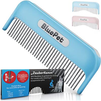 BluePet Gepatenteerde magische kam met roterende en verzachtende tanden Voor langharige honden en katten Verwijdert knopen en ontwart vacht BluePet Gepatenteerde magische kam met roterende en verzachtende tanden Voor langharige honden en katten Verwijdert knopen en ontwart vacht