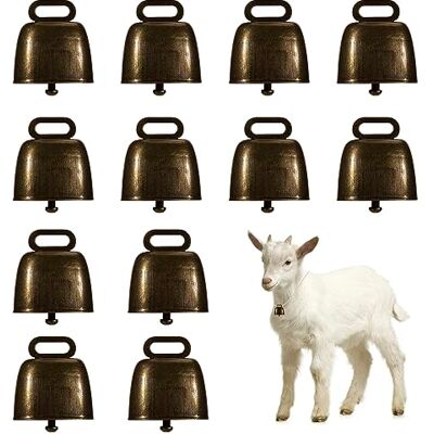 Heveer 12 stuks mini-koebellen, vintage, ijzer, voor huisdieren, geitenbellen, halsband voor koe, paard, schaap, klein, ijzer Heveer 12 stuks mini-koebellen, vintage, ijzer, voor huisdieren, geitenbellen, halsband voor koe, paard, schaap, klein, ijzer
