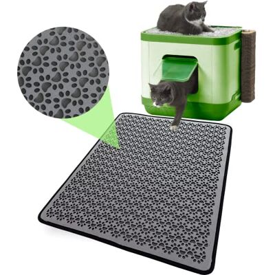 BAZERGA Kattenbakmat voor kattenbak en kattentoilet, XXL, 60-74 cm, waterdicht, niet giftig, dubbele laag%100% EVA van kattenpoot (60-74 cm, grijs) BAZERGA Kattenbakmat voor kattenbak en kattentoilet, XXL, 60-74 cm, waterdicht, niet giftig, dubbele laag%100% EVA van kattenpoot (60-74 cm, grijs)