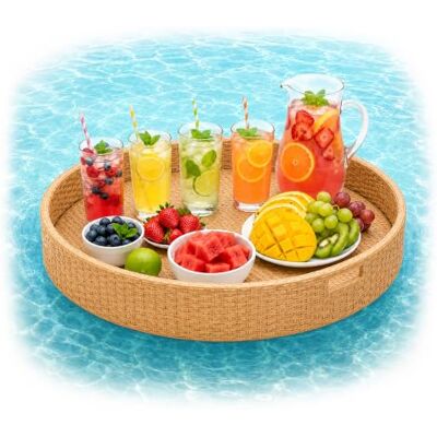 Relaxdays zwevend dienblad, natuurlijke kleur 2-in-1 biljartbord voor dranken en snacks, afmetingen: ca. 20 x 80 cm, rotan, waterdicht Relaxdays zwevend dienblad, natuurlijke kleur 2-in-1 biljartbord voor dranken en snacks, afmetingen: ca. 20 x 80 cm, rotan, waterdicht