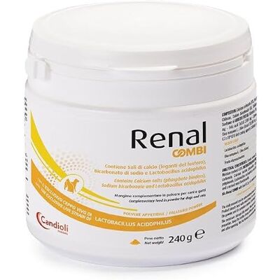 Candioli CentroVete Renal Combi 240 g voor honden en katten. Aanvullend voederpoeder, bevat calciumzouten. Candioli CentroVete Renal Combi 240 g voor honden en katten. Aanvullend voederpoeder, bevat calciumzouten.