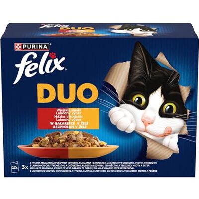 Felix Purina Kattenvoer, kip, kalkoen, rundvlees, lam, lever, gevogelte, 12 x 85 g Felix Purina Kattenvoer, kip, kalkoen, rundvlees, lam, lever, gevogelte, 12 x 85 g