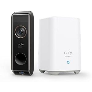 eufy security Video Doorbell Dual Camera (op batterijen) met Homebase, dubbele bewegingsdetectie, pakketdetectie, 2K HD, familieherkenning, geen maandelijkse kosten, 16 GB lokale opslagruimte eufy security Video Doorbell Dual Camera (op batterijen) met Homebase, dubbele bewegingsdetectie, pakketdetectie, 2K HD, familieherkenning, geen maandelijkse kosten, 16 GB lokale opslagruimte