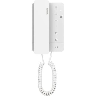 Bticino Klasse 100 A16M audiodockingstation met hoofdtelefoon voor 2-draads intercom met deur-/kunstschakelaarfunctie, 3 sensorknoppen, 4 conferentietoetsen en 16 melodische geluiden Bticino Klasse 100 A16M audiodockingstation met hoofdtelefoon voor 2-draads intercom met deur-/kunstschakelaarfunctie, 3 sensorknoppen, 4 conferentietoetsen en 16 melodische geluiden
