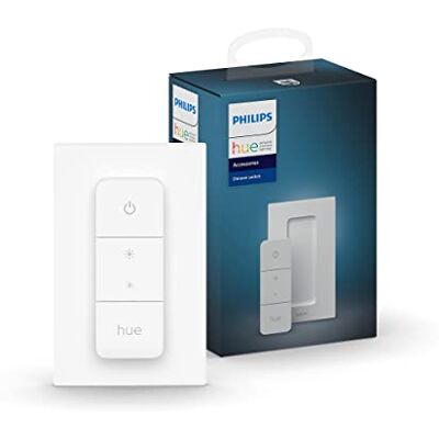 Philips Dim Switch afstandsbediening voor onderweg, dimbaar, V2, wit, 929002398602 Slimme lichtbediening, draadloos, werkt op batterijen, geen installatie nodig, scènebediening, vereist Hue Bridge Philips Dim Switch afstandsbediening voor onderweg, dimbaar, V2, wit, 929002398602 Slimme lichtbediening, draadloos, werkt op batterijen, geen installatie nodig, scènebediening, vereist Hue Bridge