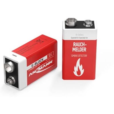 Ansmann longlife Lithium rookmelder, 9V batterijen, hoge kwaliteit t voor verhoogde prestaties, 9V batterij, ideaal voor brandmelders, bewegingsmelders, alarminstallaties en koolmonoxidemelders Ansmann longlife Lithium rookmelder, 9V batterijen, hoge kwaliteit t voor verhoogde prestaties, 9V batterij, ideaal voor brandmelders, bewegingsmelders, alarminstallaties en koolmonoxidemelders