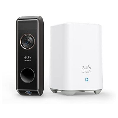 eufy security Video Doorbell Dual Camera (op batterijen) met Homebase, dubbele bewegingsdetectie, pakketdetectie, 2K HD, familieherkenning, geen maandelijkse kosten, 16 GB lokale opslagruimte eufy security Video Doorbell Dual Camera (op batterijen) met Homebase, dubbele bewegingsdetectie, pakketdetectie, 2K HD, familieherkenning, geen maandelijkse kosten, 16 GB lokale opslagruimte