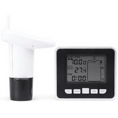 Annadue Waterniveau-indicator, zender, ultrasone dieptesensor met temperatuur- en vloeistofniveauweergave, hoog/laag alarm Annadue Waterniveau-indicator, zender, ultrasone dieptesensor met temperatuur- en vloeistofniveauweergave, hoog/laag alarm