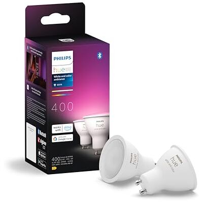 Philips Slimme GU10 Spot, Wit en gekleurd Licht (2 stuks), Bluetooth-compatibel, Stembediening met Alexa, Apple Home & Google Assistant Philips Slimme GU10 Spot, Wit en gekleurd Licht (2 stuks), Bluetooth-compatibel, Stembediening met Alexa, Apple Home & Google Assistant