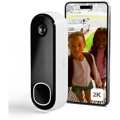 Arlo Essentiële bel 2 2K, draadloze wifi-bewakingsbel voor buiten, 6 maanden looptijd, bewegingssensor, nachtzicht, bidirectionele audio, Secure test inbegrepen, wit Arlo Essentiële bel 2 2K, draadloze wifi-bewakingsbel voor buiten, 6 maanden looptijd, bewegingssensor, nachtzicht, bidirectionele audio, Secure test inbegrepen, wit