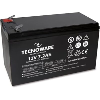 Tecnoware Power Systems Tecnoware Loodaccu 12 V 7,2 Ah capaciteit voor omvormers, videobewakingssystemen en alarm, 6,3 mm Faston kabelschoen, afmetingen: 15,1 x 9,4 x 6,5 cm Tecnoware Power Systems Tecnoware Loodaccu 12 V 7,2 Ah capaciteit voor omvormers, videobewakingssystemen en alarm, 6,3 mm Faston kabelschoen, afmetingen: 15,1 x 9,4 x 6,5 cm