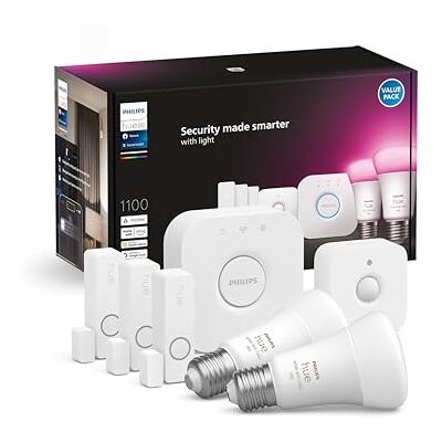 Philips Secure starterkit wit en gekleurd licht E27 Philips Secure starterkit wit en gekleurd licht E27
