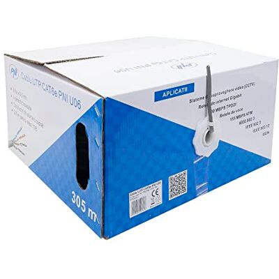 PNI Ethernet LAN-kabel 305 m CAT6e U06 voor internet 1 Gigabit / bewakingssysteem, grijs PNI Ethernet LAN-kabel 305 m CAT6e U06 voor internet 1 Gigabit / bewakingssysteem, grijs