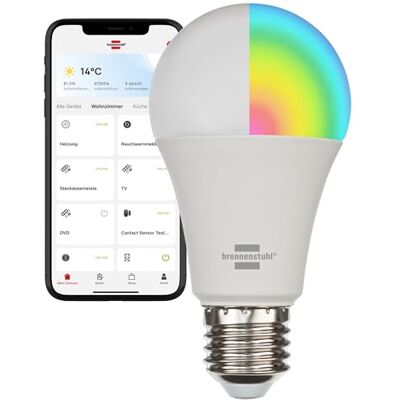 Brennenstuhl Connect WiFi LED-lamp SB 800 E27 (compatibel met Alexa en Google Assistant, geen hub nodig, slimme lamp 2,4 GHz met gratis app, 810 lm, 9 W) Brennenstuhl Connect WiFi LED-lamp SB 800 E27 (compatibel met Alexa en Google Assistant, geen hub nodig, slimme lamp 2,4 GHz met gratis app, 810 lm, 9 W)