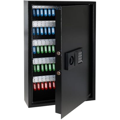 HMF Sleutelkluis met cijfercode, elektronisch slot, 108 haken, 66,5 x 43 x 13 cm, zwart HMF Sleutelkluis met cijfercode, elektronisch slot, 108 haken, 66,5 x 43 x 13 cm, zwart