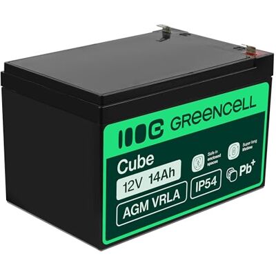 Green Cell AGM 12 V 14 Ah VRLA loodaccu voor speelgoed en grasmaaiers voor kassa's en weegschalen, alarm- en brandveiligheidssystemen, bewakingscamera's en telecommunicatiesystemen Green Cell AGM 12 V 14 Ah VRLA loodaccu voor speelgoed en grasmaaiers voor kassa's en weegschalen, alarm- en brandveiligheidssystemen, bewakingscamera's en telecommunicatiesystemen