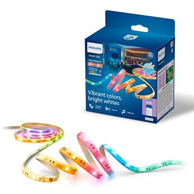 Philips Smart Lighting Bande Lumineuse LED RGBICWW, 3 m, Type C, Dégradés Multicolores, Lumière Blanche Réglable, Éclairage d'Ambiance, Connected by WiZ, Alexa, Google Home, Apple Home, Pack de 1 Philips Smart Lighting Bande Lumineuse LED RGBICWW, 3 m, Type C, Dégradés Multicolores, Lumière Blanche Réglable, Éclairage d'Ambiance, Connected by WiZ, Alexa, Google Home, Apple Home, Pack de 1