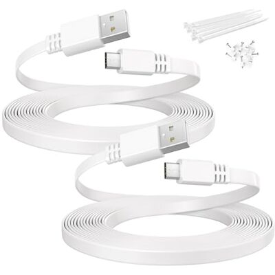 Itramax Micro-USB-kabel, verlengkabel, 3 m, 2 stuks, micro-USB-stroomkabel voor bewakingscamera, compatibel met Wyze Cam v4/Pan v2, Blink Mini/XT2/Outdoor 3, Arlo Pro 2/Q, eufy,Ring, YI Home Itramax Micro-USB-kabel, verlengkabel, 3 m, 2 stuks, micro-USB-stroomkabel voor bewakingscamera, compatibel met Wyze Cam v4/Pan v2, Blink Mini/XT2/Outdoor 3, Arlo Pro 2/Q, eufy,Ring, YI Home