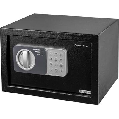 Genie Hand Elektronische kluis met code en sleutel voor thuis, B-klasse slot en anti-stoot systeem Genie Hand Elektronische kluis met code en sleutel voor thuis, B-klasse slot en anti-stoot systeem