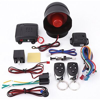 Keenso Auto-alarmsysteem, diefstalbeveiliging, diefstalbeveiliging, alarm, sleutelloze ingang, met 2 afstandsbedieningen, sirene-alarmen en beveiliging aan boord Keenso Auto-alarmsysteem, diefstalbeveiliging, diefstalbeveiliging, alarm, sleutelloze ingang, met 2 afstandsbedieningen, sirene-alarmen en beveiliging aan boord