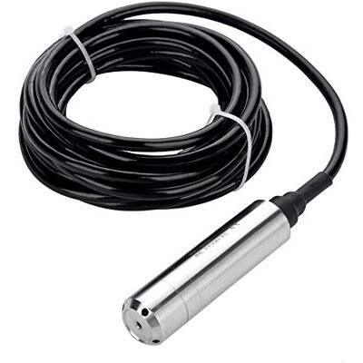Elprico Vloeistofniveausensor, DC24 V, 4-20 mA, waterniveausensor om neer te zetten, waterniveau-regelaar van roestvrij staal voor het registreren van het bereik van 0-5 m Elprico Vloeistofniveausensor, DC24 V, 4-20 mA, waterniveausensor om neer te zetten, waterniveau-regelaar van roestvrij staal voor het registreren van het bereik van 0-5 m