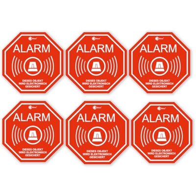 iSecur Set van 6 alarmstickers I 5 x 5 cm I Let op: gebouw, elektronisch alarm beschermd object, voor ramen, deuren, lijm voor binnen, weerbestendig, hin166 iSecur Set van 6 alarmstickers I 5 x 5 cm I Let op: gebouw, elektronisch alarm beschermd object, voor ramen, deuren, lijm voor binnen, weerbestendig, hin166