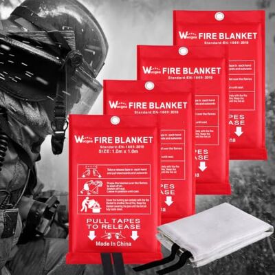 wucgea Survival Branddeken Noodgevallen glasvezel branddeken voor overleving brandbeveiliging en thermische isolatie 1,0m x 1,0m, van toepassing op Keuken, Barbecue, Auto, Camping... wucgea Survival Branddeken Noodgevallen glasvezel branddeken voor overleving brandbeveiliging en thermische isolatie 1,0m x 1,0m, van toepassing op Keuken, Barbecue, Auto, Camping...