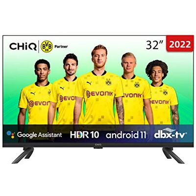 CHiQ L32G7L, 80 cm (32 inch), Android Bord-TV, HDR, DBX-TV, Smart TV, Netflix, Prime Video, Youtube, WLAN 2.4/5G, Bluetooth, Chromecast, Google Assistant, DVB-T. /T2/S. 2, vs2022 CHiQ L32G7L, 80 cm (32 inch), Android Bord-TV, HDR, DBX-TV, Smart TV, Netflix, Prime Video, Youtube, WLAN 2.4/5G, Bluetooth, Chromecast, Google Assistant, DVB-T. /T2/S. 2, vs2022