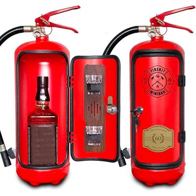 Panski Minibar brandblusser met 2 borrelglazen Panski Minibar brandblusser met 2 borrelglazen