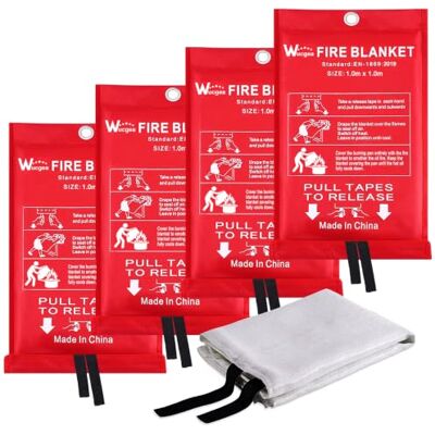wucgea Survival Branddeken Noodgevallen glasvezel branddeken voor overleving brandbeveiliging en thermische isolatie 1,0m x 1,0m, van toepassing op Keuken, Barbecue, Auto, Camping... wucgea Survival Branddeken Noodgevallen glasvezel branddeken voor overleving brandbeveiliging en thermische isolatie 1,0m x 1,0m, van toepassing op Keuken, Barbecue, Auto, Camping...