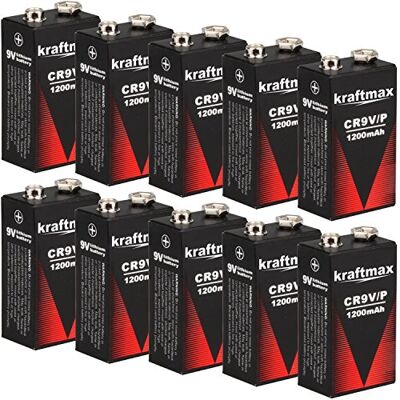 kraftmax 10 x 9 V krachtige lithiumbatterijen voor rookmelder/brandmelder, levensduur van de batterij: 10 jaar kraftmax 10 x 9 V krachtige lithiumbatterijen voor rookmelder/brandmelder, levensduur van de batterij: 10 jaar