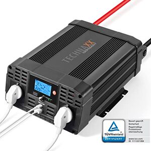 Technaxx 12 V zuivere omvormer 2000 W omvormer en omvormer voor auto-vermogen, 12 V naar 230 V, DC naar AC, omvormer, 12 V, continue converter alternatief TE20 Technaxx 12 V zuivere omvormer 2000 W omvormer en omvormer voor auto-vermogen, 12 V naar 230 V, DC naar AC, omvormer, 12 V, continue converter alternatief TE20