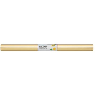 Folia R 1 rol eenzijdig gelamineerde aluminiumfolie, ca. 50 cm x 10 m, goudkleurig, ideaal voor knutselen en verpakken Folia R 1 rol eenzijdig gelamineerde aluminiumfolie, ca. 50 cm x 10 m, goudkleurig, ideaal voor knutselen en verpakken