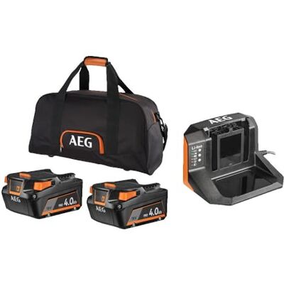 AEG Set met 2 batterijen 4 Ah 18 volt (PRO18V) en oplader, levering in opbergtas SETLL1840S AEG Set met 2 batterijen 4 Ah 18 volt (PRO18V) en oplader, levering in opbergtas SETLL1840S