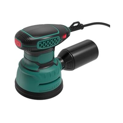 SORAKO Orbitale schuurmachine 350 W, 125 mm, 6 instelbare snelheden, 16 stuks schuurpapier, met stofverzameling en snelremfunctie, voor het slijpen, polijsten van hout, doe-het-zelf SORAKO Orbitale schuurmachine 350 W, 125 mm, 6 instelbare snelheden, 16 stuks schuurpapier, met stofverzameling en snelremfunctie, voor het slijpen, polijsten van hout, doe-het-zelf