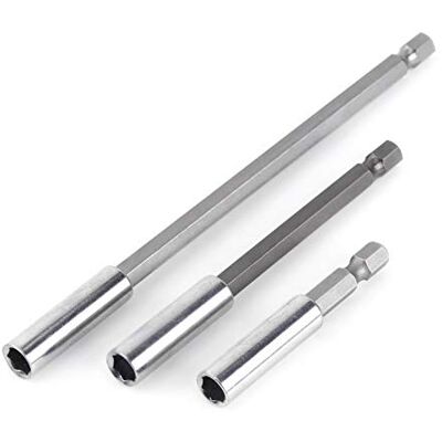 Sxhlseller 3-delige verlengstang van koolstofstaal + CRV, 1/4 inch magnetische bithouder voor zeskantschacht gereedschap geschikt voor het verlengen van elektrisch gereedschap en pneumatische schroevendraaiers Sxhlseller 3-delige verlengstang van koolstofstaal + CRV, 1/4 inch magnetische bithouder voor zeskantschacht gereedschap geschikt voor het verlengen van elektrisch gereedschap en pneumatische schroevendraaiers