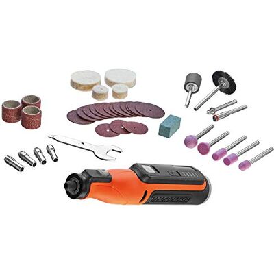 Black & Decker Multi-Herramienta Rotativa 7,2 V, variabele velocidad 3.500-29.500 rpm, 1,5 Ah geïntegreerde batterij. Inclusief 37 accessoires en USB-oplaadkabel Black & Decker Multi-Herramienta Rotativa 7,2 V, variabele velocidad 3.500-29.500 rpm, 1,5 Ah geïntegreerde batterij. Inclusief 37 accessoires en USB-oplaadkabel