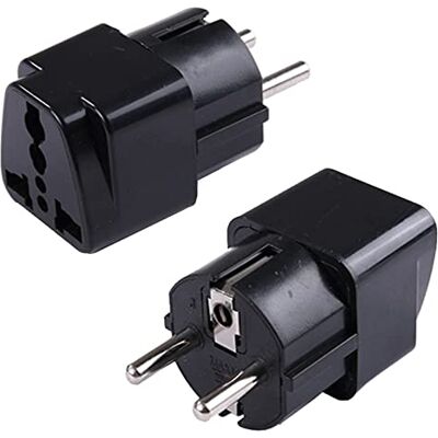 Fyearfly EU naar US/UK/AU stekkerconverter, reisstekkeradapter 250 V 2500 W AC, universele adapter voor het stopcontact voor Europese landen (zwart) Fyearfly EU naar US/UK/AU stekkerconverter, reisstekkeradapter 250 V 2500 W AC, universele adapter voor het stopcontact voor Europese landen (zwart)